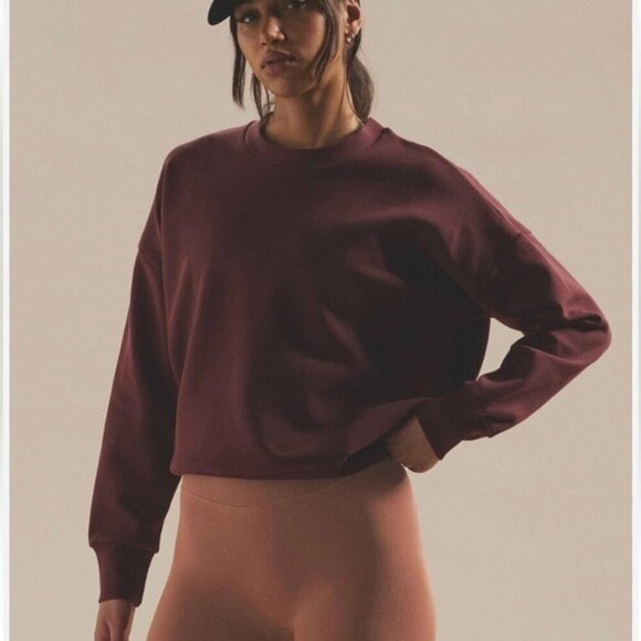90 Degree by Reflex Windsor Wine Crop Sweatshirt – Size Medium – NWT - Picture 1 of 8